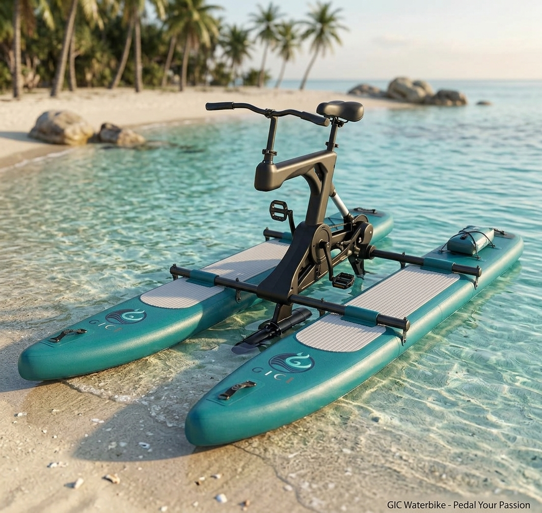 Water Bike, Kayak Gonflable Bikeboat pour Lac, Vélos Nautiques avec Paddle Board Waterbike pour Lac Pédale Vélo Bateau, Essentiels de Vacances